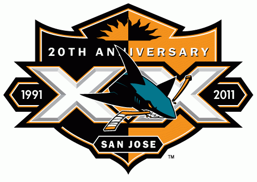 San Jose Sharks 2011 Anniversary Logo v3 DIY iron on transfer (heat transfer)